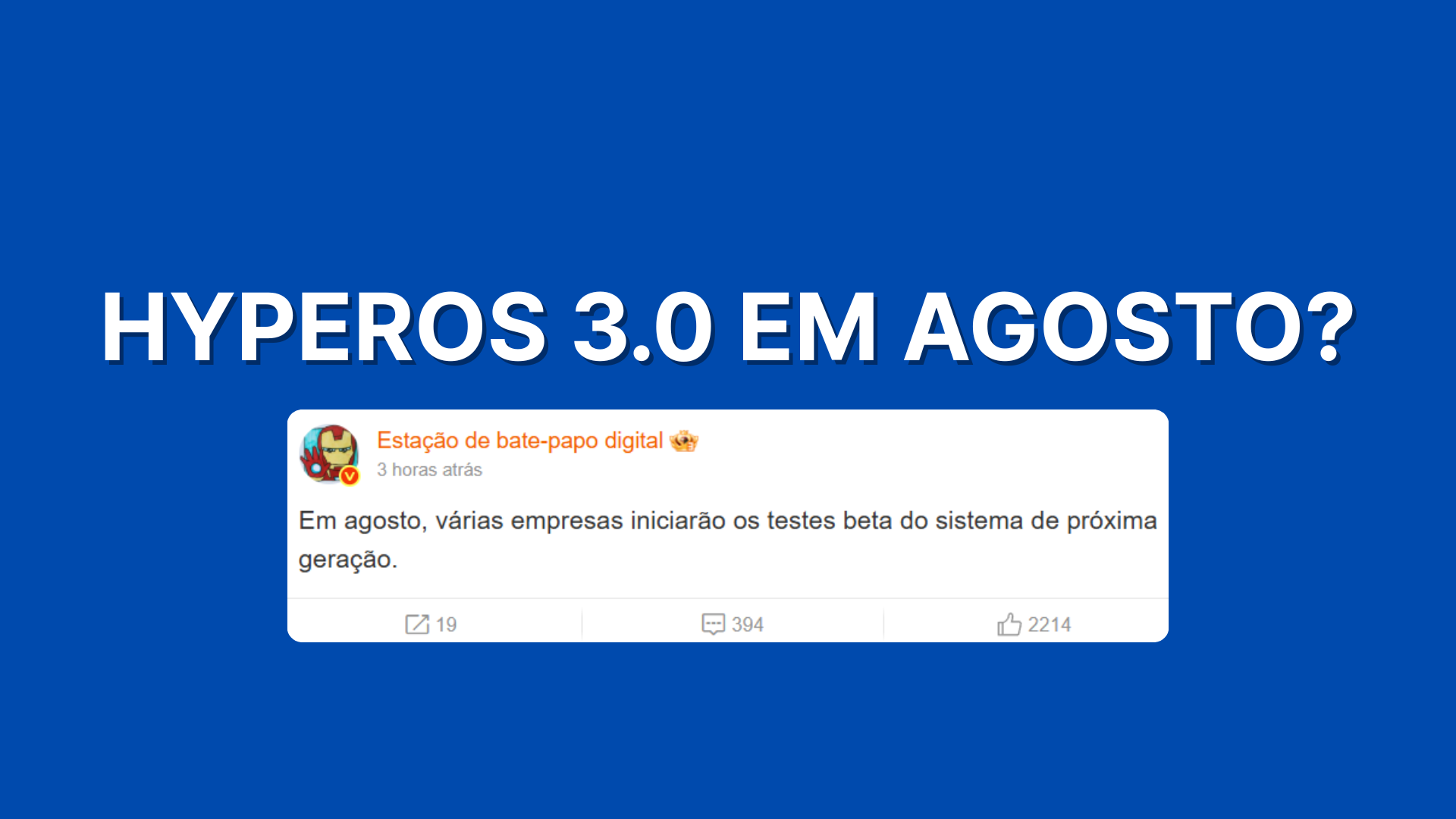 iMAGEM DESTACADA DE POST BLOG SOBRE HYPEROS 3.0 QUE PODE VIR EM AGOSTO. ESTÁ ESCRITO O TEXTO "HYPEROS 3.0 EM AGOSTO?" COM A IMAGEM DE UM POST DE UM VAZADOR DE INFORMAÇÕES DA INTERNET.
