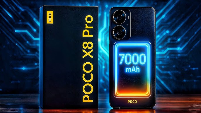 Imagem conceito do Poco X8 Pro, com 7000mAh de bateria magem destacada do site Xiaomi Updates